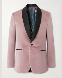 Paul Smith Giacca da smoking slim-fit in velluto di cotone con finiture in raso Rosa