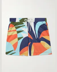 Richard James Shorts da mare medi a gamba dritta in tessuto riciclato stampato Blu