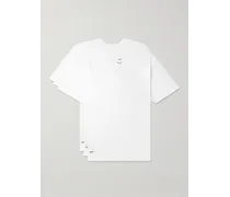 Confezione da tre T-shirt in jersey di cotone con logo