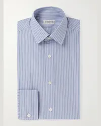 Charvet Camicia in cotone Oxford a righe Blu