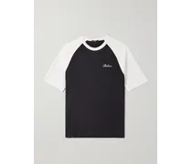 T-shirt slim-fit in jersey di cotone stretch con logo ricamato