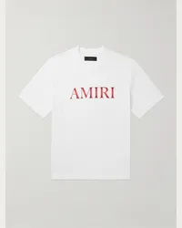 Amiri T-shirt in jersey di cotone con logo Bianco