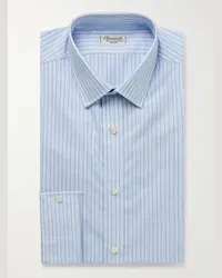 Charvet Camicia in popeline di cotone a righe Blu