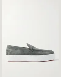 Christian Louboutin Mocassini in camoscio Paqueboat Grigio