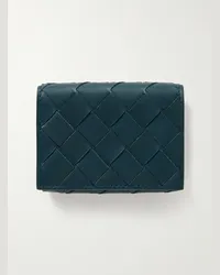 Bottega Veneta Portafoglio in pelle con motivo Intrecciato Blu