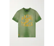T-shirt in jersey di cotone con logo floccato Track