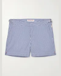 Orlebar Brown Shorts da mare corti slim-fit in seersucker a righe Setter Blu