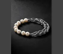 Bracciale a catena classica in argento con perle Asli