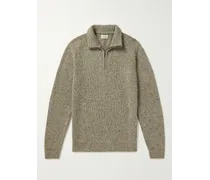 Pullover in misto lana Donegal con mezza zip Trucker