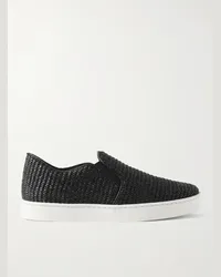 Manolo Blahnik Sneakers slip-on in rafia Nadores Nero