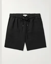 Onia Shorts a gamba dritta in misto lino e lyocell con coulisse Air Nero