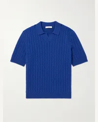 MR P. Polo in lana a trecce Blu