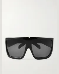 Rick Owens Occhiali da sole oversize in acetato con montatura D-frame Charlie Nero