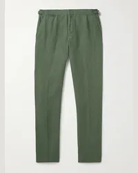 Orlebar Brown Pantaloni slim-fit in twill di lino Griffon Verde