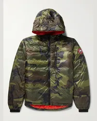 Canada Goose Piumino slim-fit con cappuccio in nylon ripstop riciclato con stampa camouflage Lodge Verde