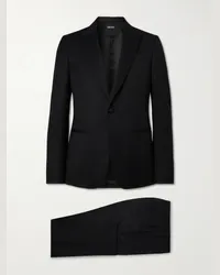 Ermenegildo Zegna Smoking slim-fit in misto lana e mohair con finiture in raso Nero