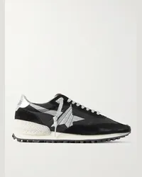 Golden Goose Sneakers in nylon con finiture in pelle e camoscio Marathon Nero