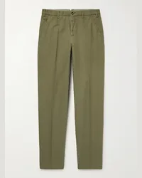 Incotex Pantaloni slim-fit a gamba dritta in chinolino Venezia 1951 Verde