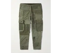 Pantaloni cargo a gamba affusolata in cotone patchwork Mixed Army Lounge