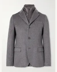 Herno Blazer in cashmere con gilet imbottito removibile in shell trapuntato Grigio