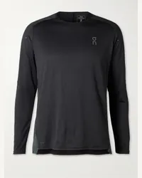 ON Running Maglia slim-fit in jersey riciclato stretch e mesh Performance Nero