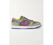 Nike Dunk Low Mesh and Suede Sneakers Verde