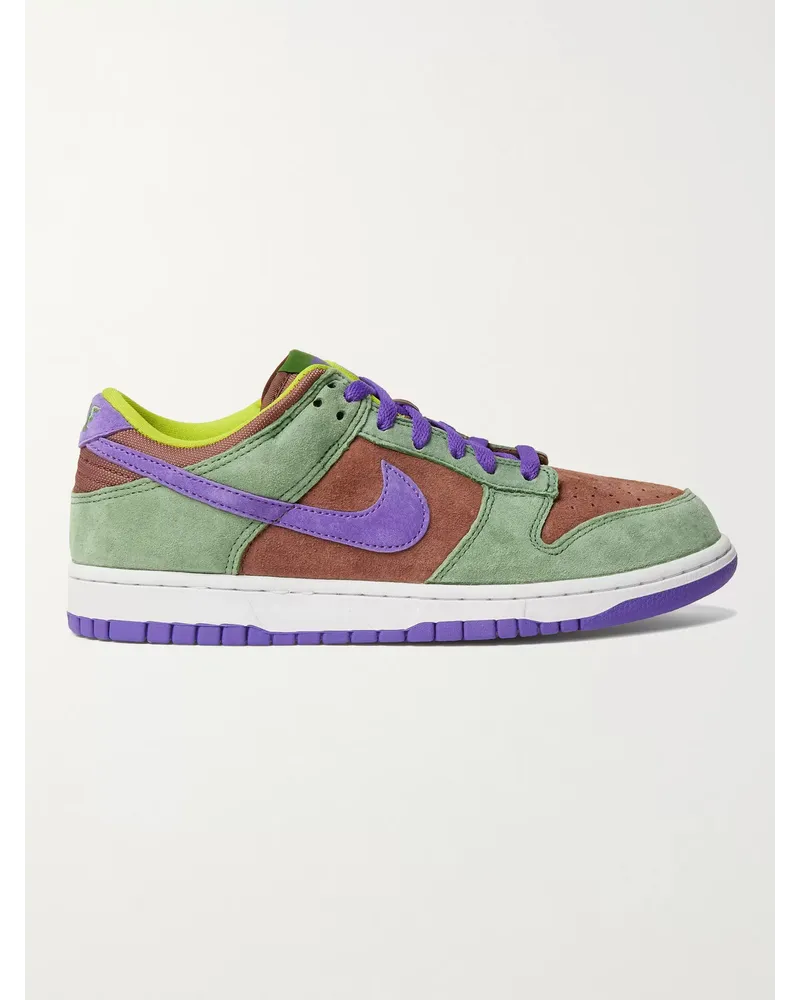 Nike Dunk Low Mesh and Suede Sneakers Verde