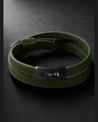 Messika Bracciale in pelle e titanio rivestito in DLC con diamante My Move Verde