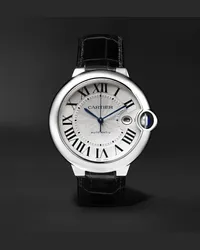 Cartier Orologio automatico 42 mm in acciaio inossidabile con cinturino in alligatore Ballon Bleu, N. rif. CRW69016Z4 Argento