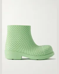 Bottega Veneta Stivali in gomma con motivo Intrecciato Fireman Verde