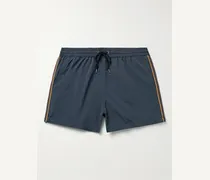 Shorts da mare corti slim-fit in tessuto riciclato con righe