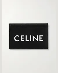 Celine Portacarte in pelle con logo Nero