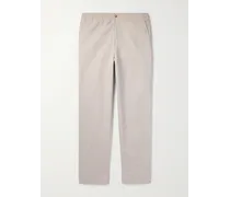 Pantaloni chino a gamba dritta in twill di cotone ricamato