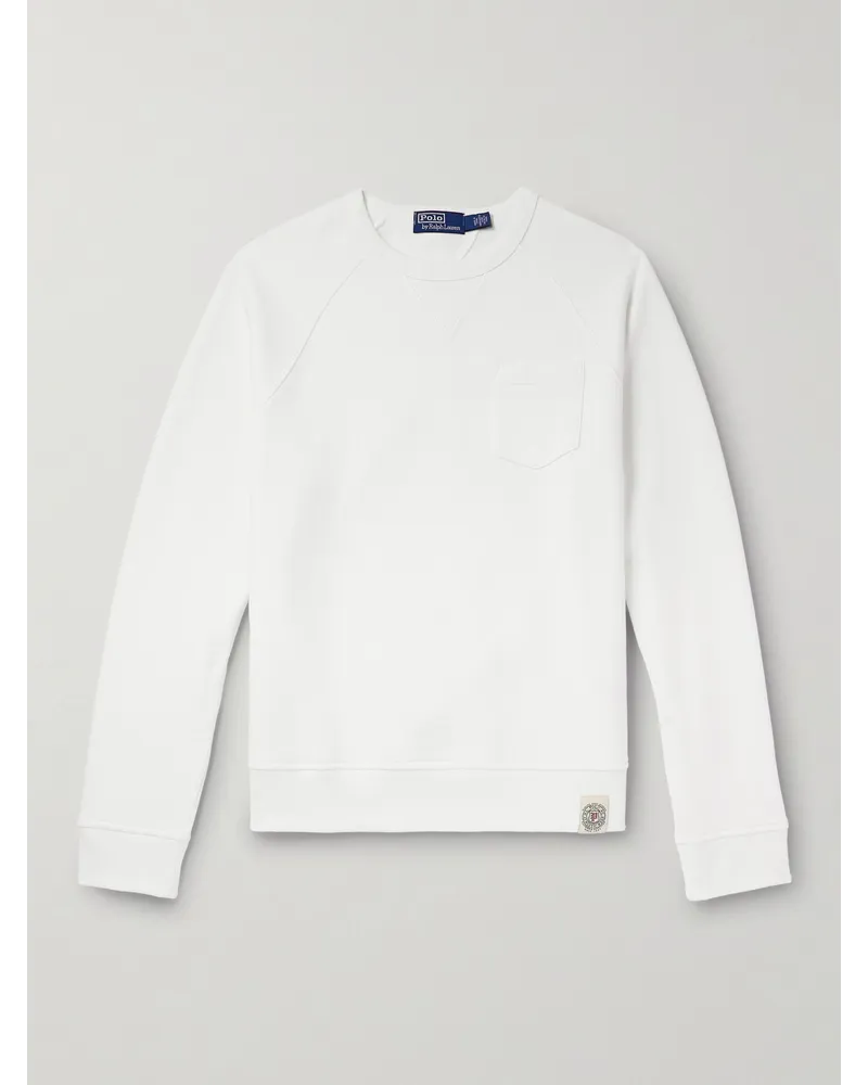 Ralph Lauren Felpa in jersey di misto cotone con logo applicato Bianco