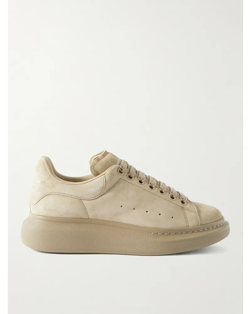 Alexander McQueen Sneakers in camoscio con suola oversize Neutri