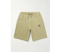 Shorts a gamba dritta in jersey di cotone con logo applicato e coulisse