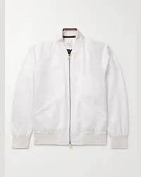 Paul Smith Bomber in misto cotone e ramiè Bianco