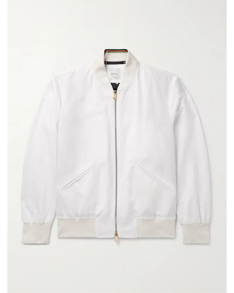 Paul Smith Bomber in misto cotone e ramiè Bianco