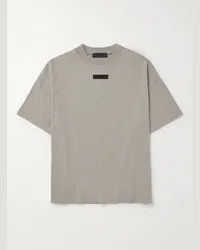 Fear of God T-shirt in jersey di cotone con logo applicato Grigio