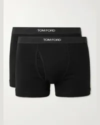 Tom Ford Confezione da due boxer in jersey di cotone stretch Nero