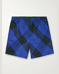 Burberry Shorts da mare medi a gamba dritta con motivo a quadri Blu