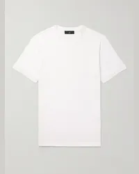 Dunhill T-shirt in jersey di misto lino e cotone Bianco