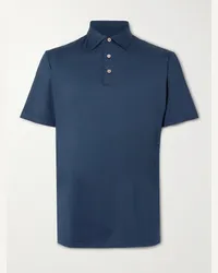 Peter Millar Polo da golf in jersey tecnico Blu