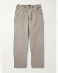 Nike Pantaloni a gamba dritta in twill di cotone Grigio