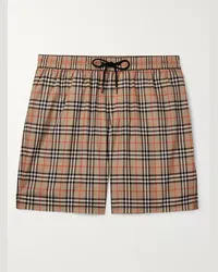 Burberry Shorts da mare lunghi a quadri Neutri