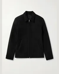 Rick Owens Bomber in lana Melton spazzolata Nero