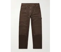Givenchy Pantaloni a gamba dritta in tela di cotone Carpenter Marrone