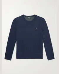 Ralph Lauren Logo-Embroidered Jersey Sweatshirt Blu