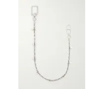 Cintura a catena in argento con perle