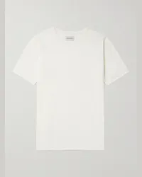 Oliver Spencer T-shirt in jersey di cotone fiammato Conduit Bianco